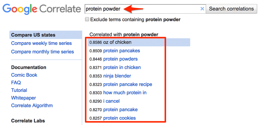 google bột protein tương quan