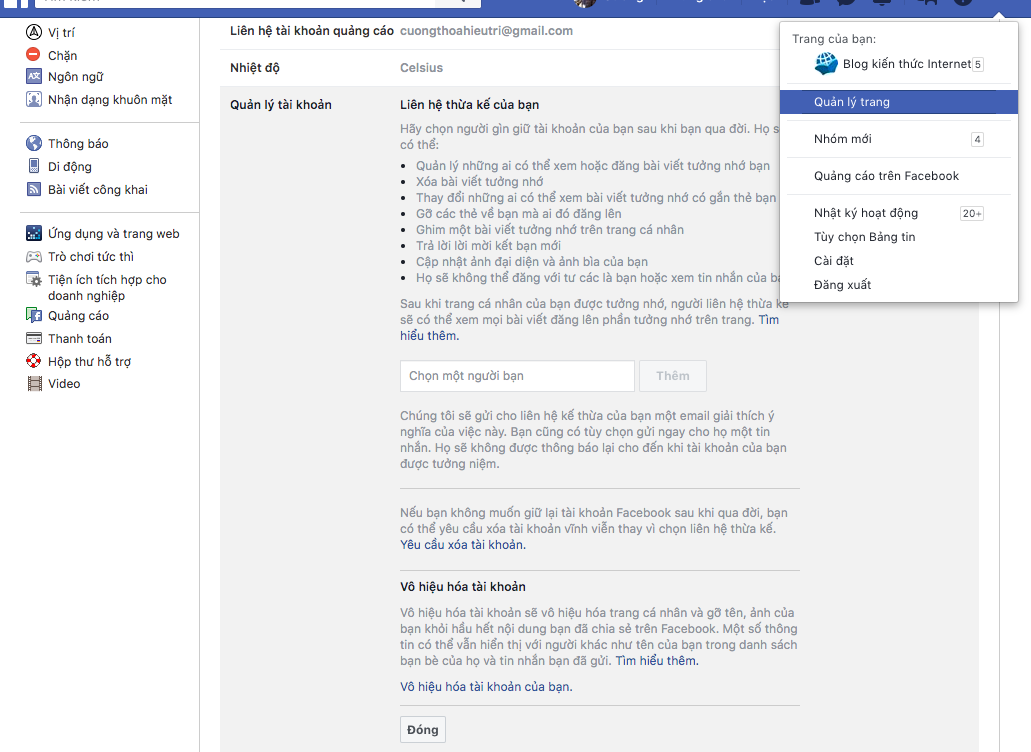 Cách hủy kích hoạt hay khoá tài khoản Facebook